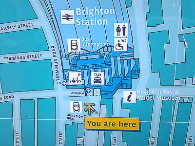 Public map outside Brighton Station (detail)